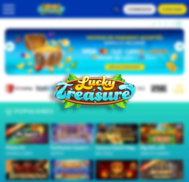 Interface du casino Lucky Treasure sur ordinateur