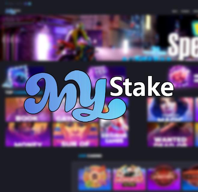 Screenshot of the Mystake casino desktop interface showcasing the game lobby and navigation menu.
